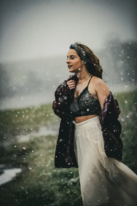 Juliette im Schneetreiben